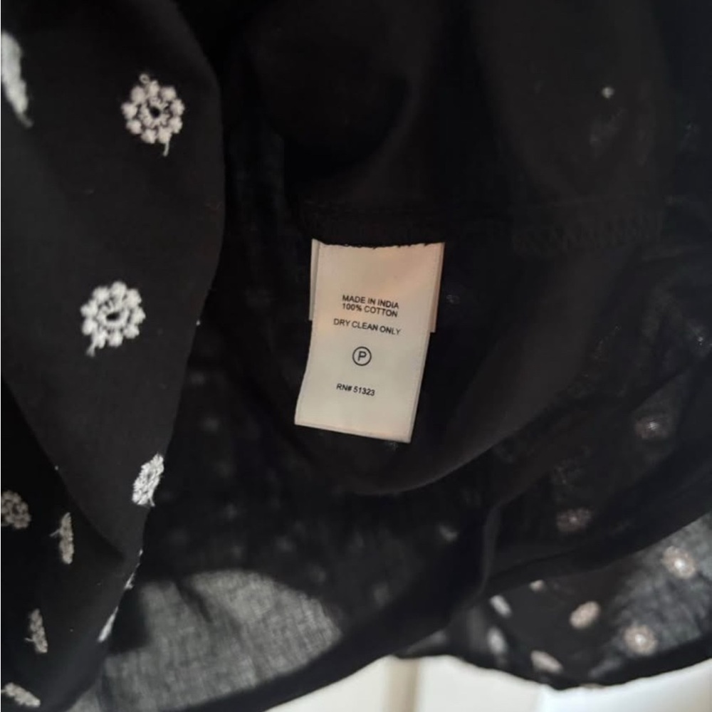 CeCe Black and White Floral Embroidered 100% Cotton Dress - Picture 5 of 6